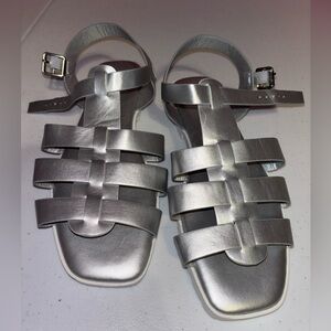 Wanted Silver Strappy Sandals